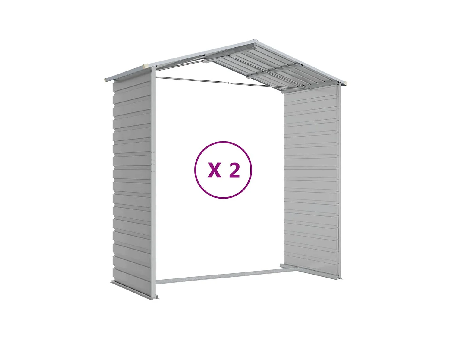 Tampa  Abri de jardin gris clair 191x215x198 cm acier galvanisé