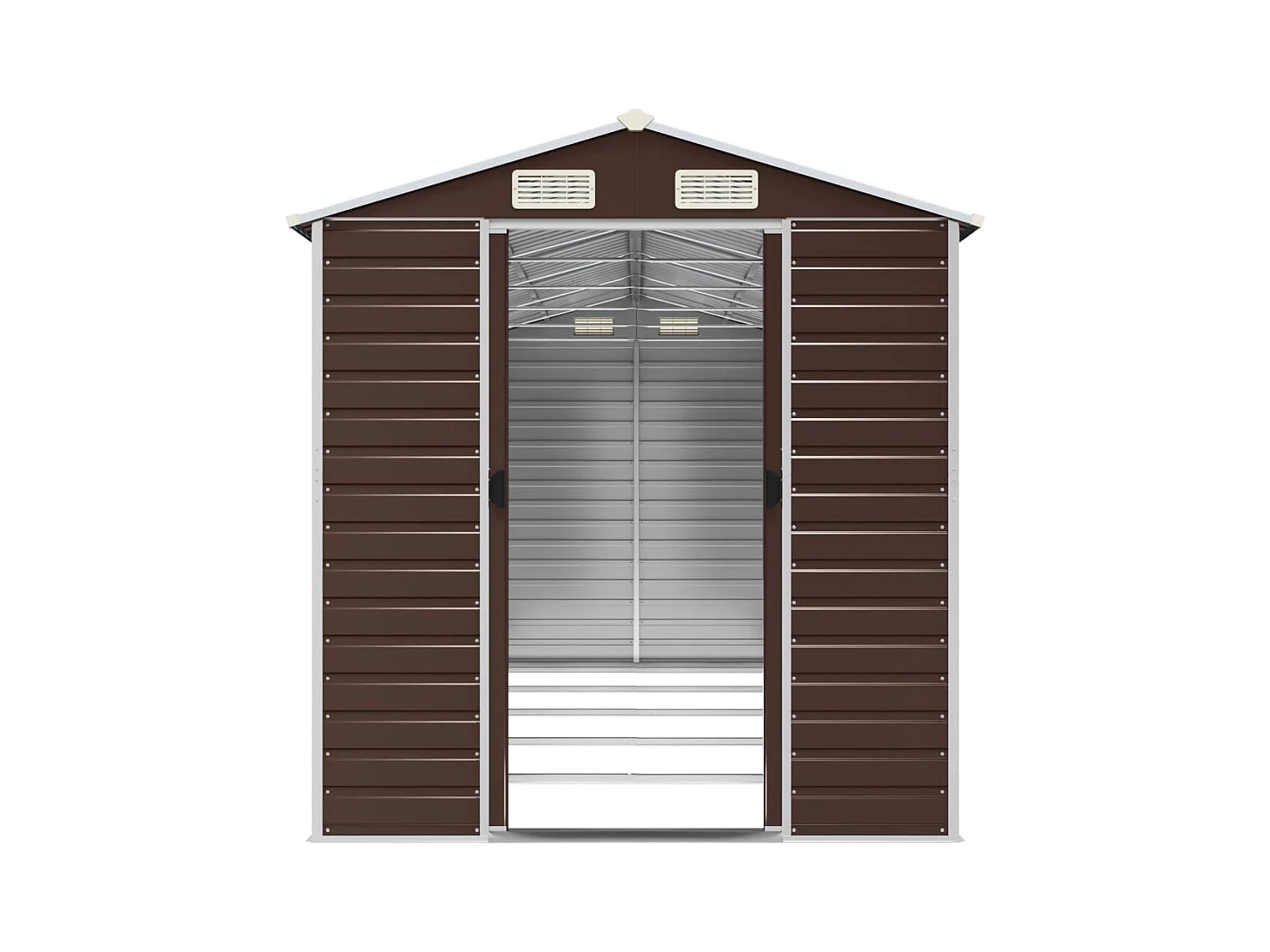 Tampa  Abri de jardin marron 191x470x198 cm acier galvanisé