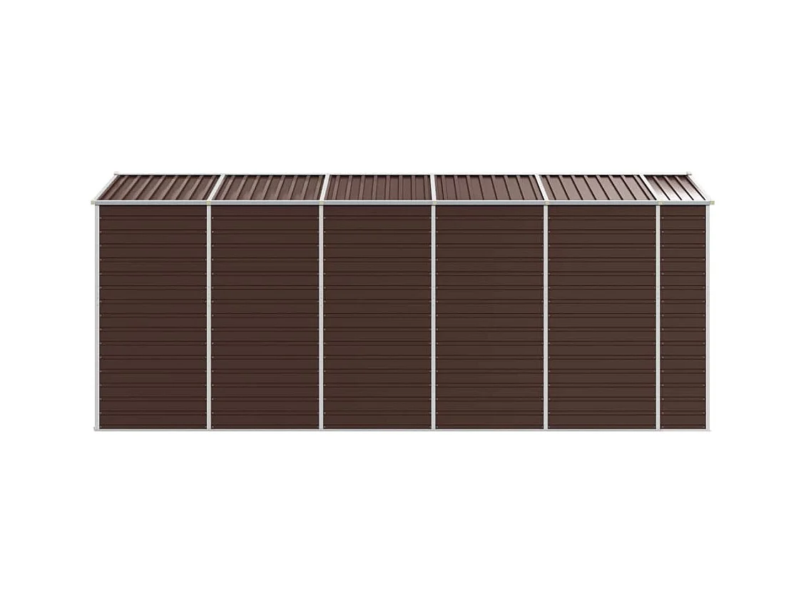 Tampa  Abri de jardin marron 191x470x198 cm acier galvanisé
