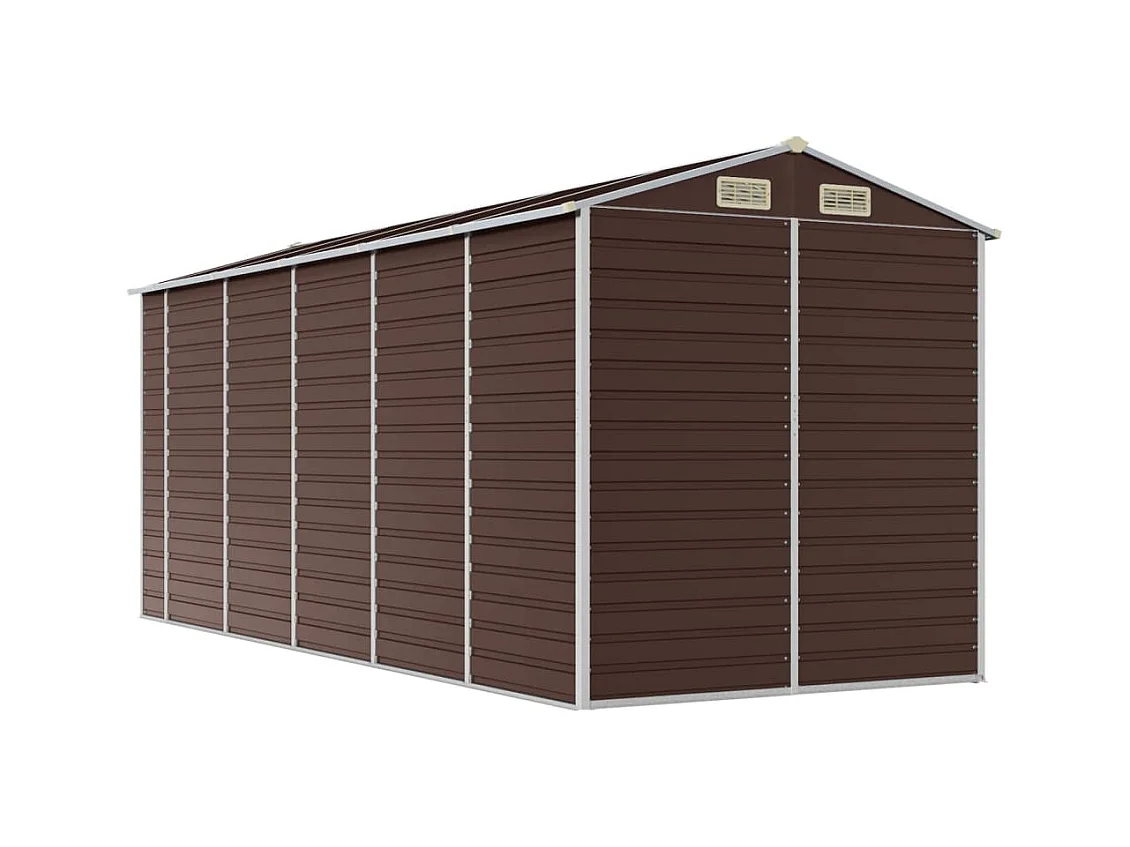 Tampa  Abri de jardin marron 191x470x198 cm acier galvanisé