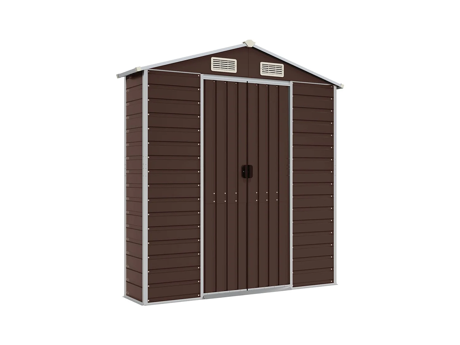 Tampa  Abri de jardin marron 191x470x198 cm acier galvanisé