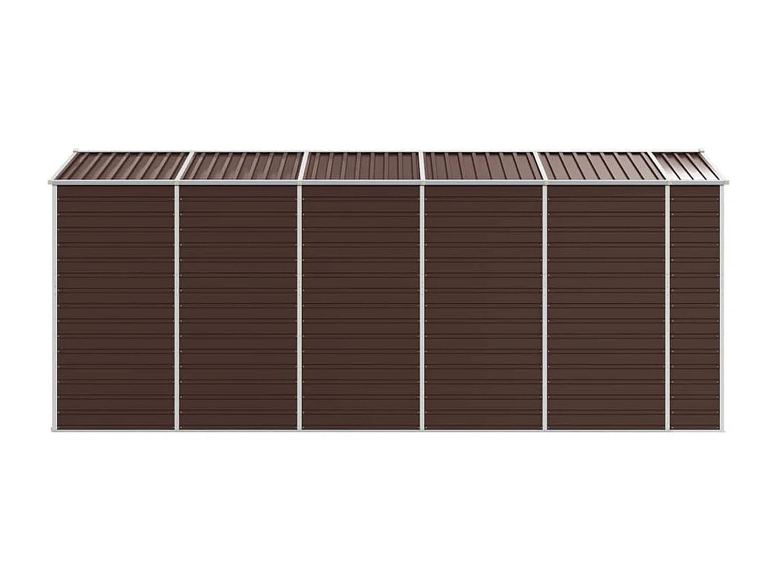 Tampa  Abri de jardin marron 191x470x198 cm acier galvanisé