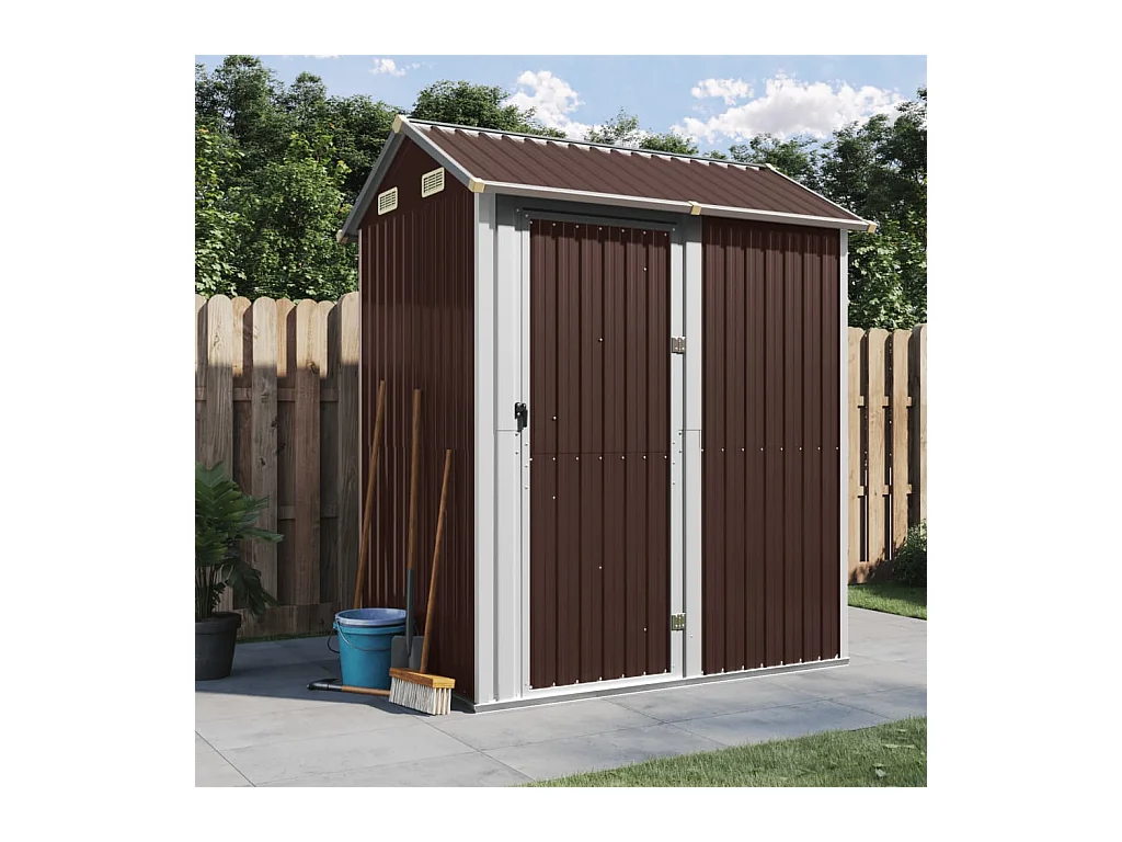 Solveig  Abri de jardin marron 192x152,5x237 cm acier galvanisé