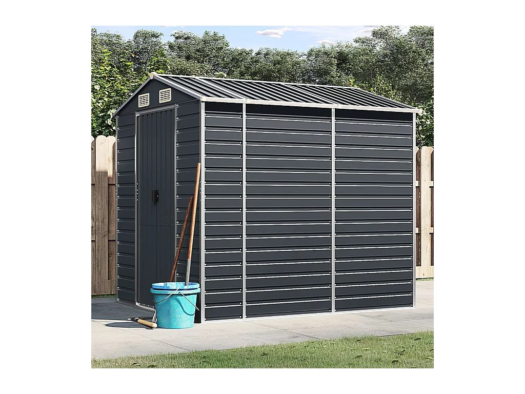 Tampa  Abri de jardin anthracite 191x215x198 cm acier galvanisé