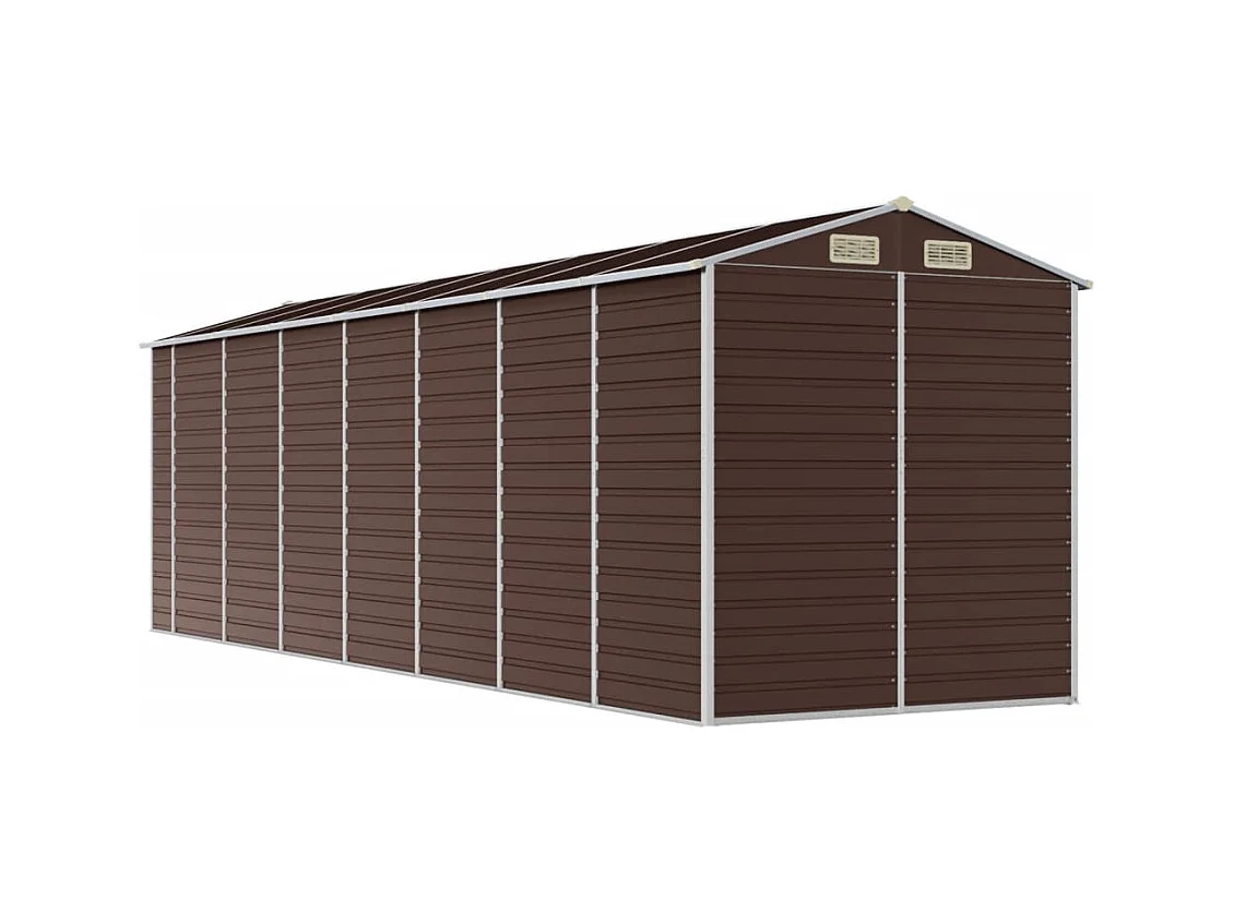 Tampa  Abri de jardin marron 191x640x198 cm acier galvanisé