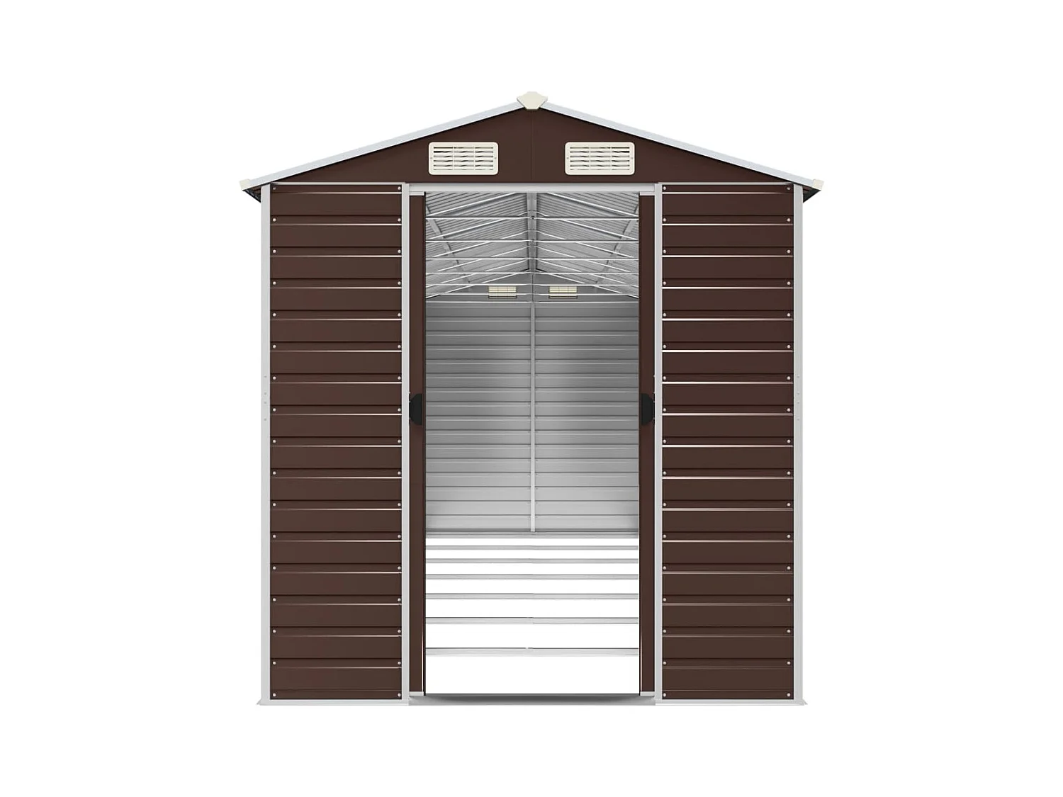 Tampa  Abri de jardin marron 191x640x198 cm acier galvanisé