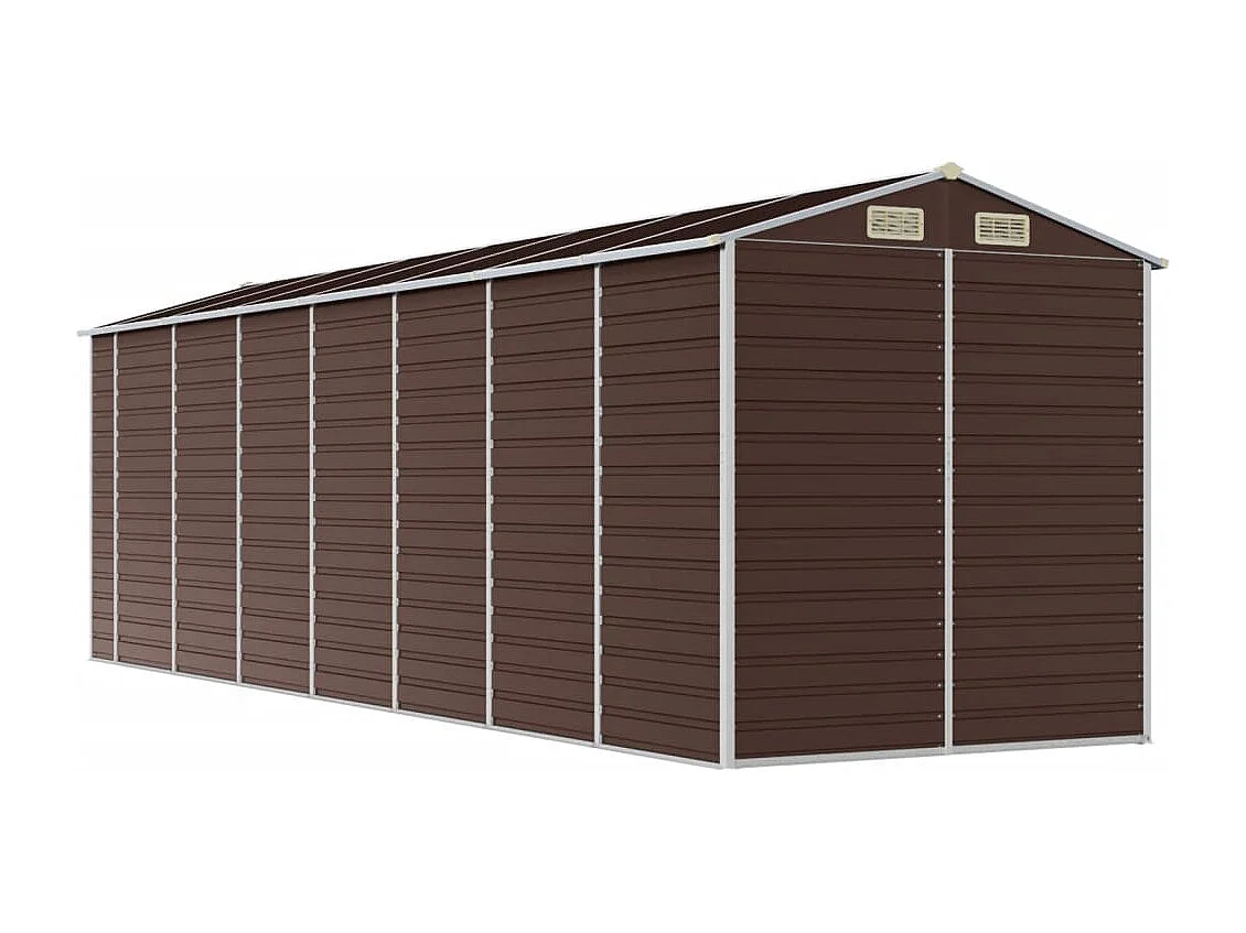 Tampa  Abri de jardin marron 191x640x198 cm acier galvanisé