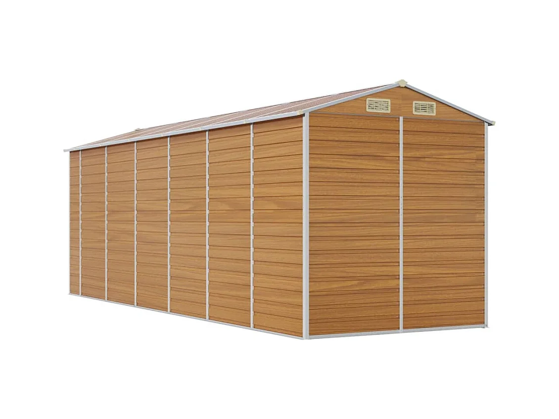 Tampa  Abri de jardin marron clair 191x555x198 cm acier galvanisé