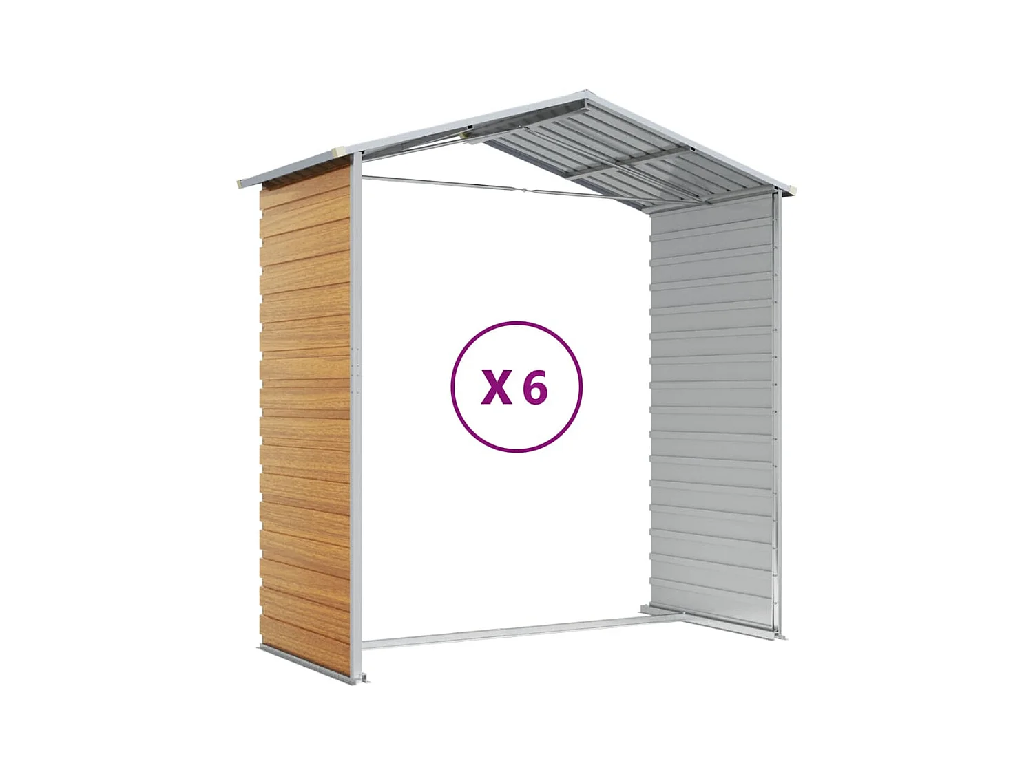 Tampa  Abri de jardin marron clair 191x555x198 cm acier galvanisé