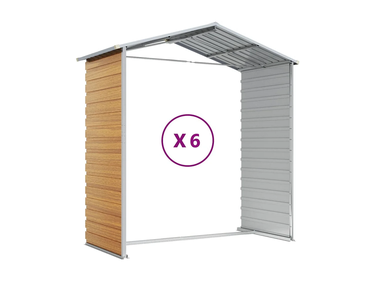 Tampa  Abri de jardin marron clair 191x555x198 cm acier galvanisé