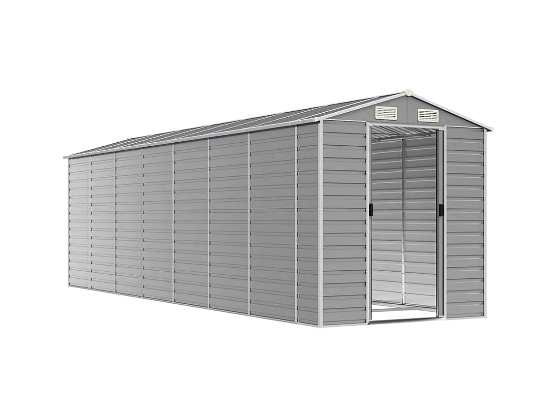 Tampa  Abri de jardin gris clair 191x640x198 cm acier galvanisé