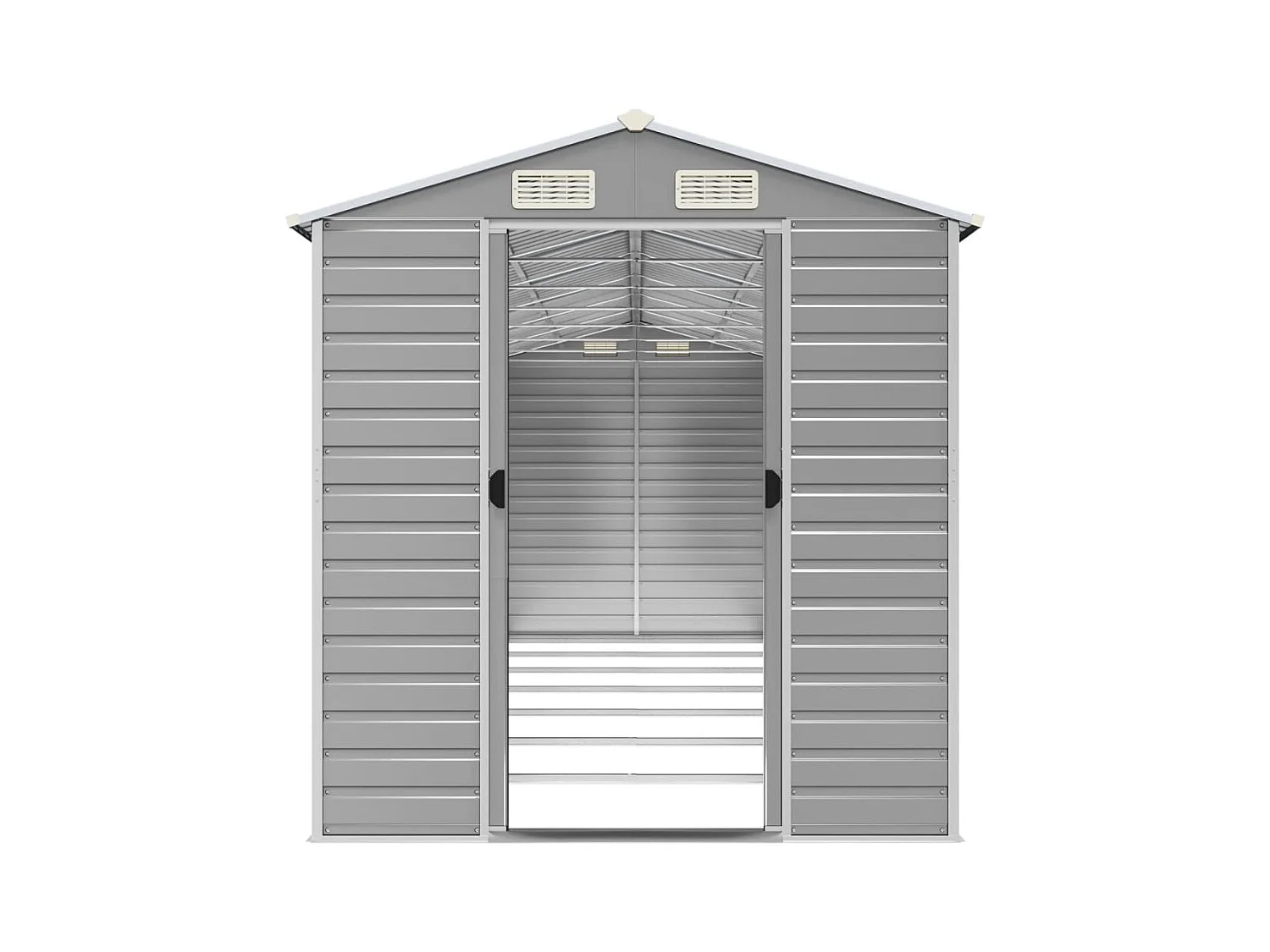 Tampa  Abri de jardin gris clair 191x640x198 cm acier galvanisé