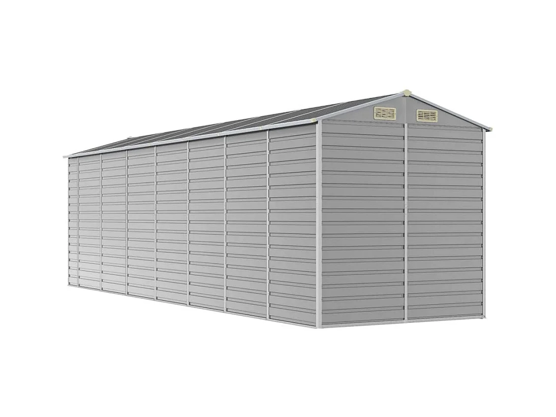 Tampa  Abri de jardin gris clair 191x640x198 cm acier galvanisé