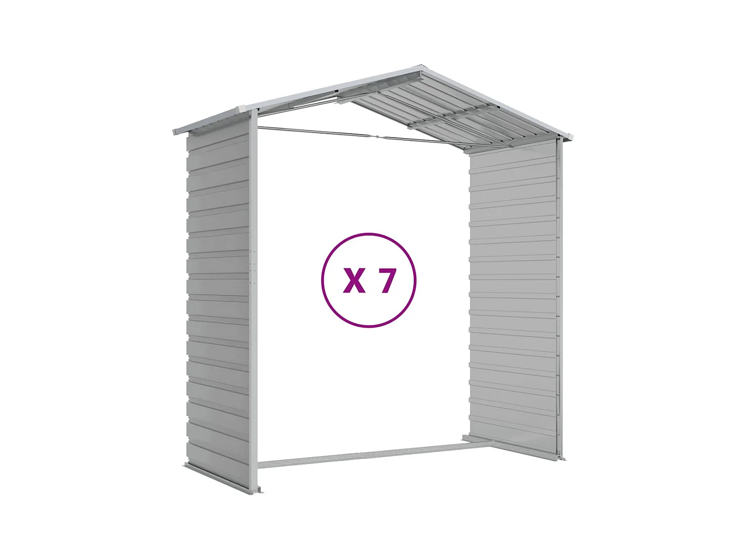 Tampa  Abri de jardin gris clair 191x640x198 cm acier galvanisé