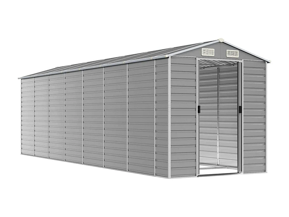 Tampa  Abri de jardin gris clair 191x640x198 cm acier galvanisé
