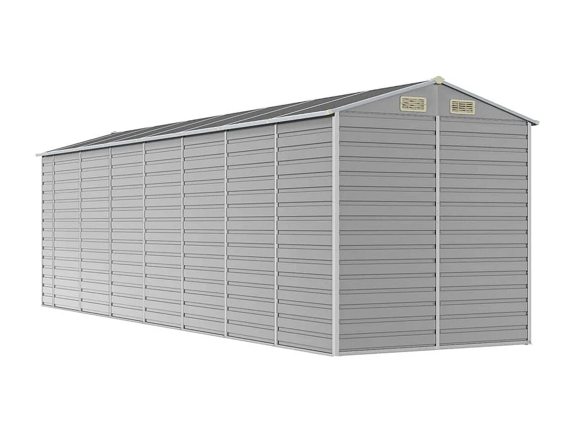 Tampa  Abri de jardin gris clair 191x640x198 cm acier galvanisé