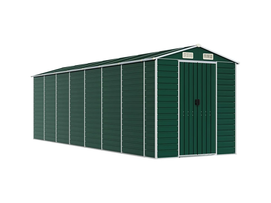 Tampa  Abri de jardin vert 191x640x198 cm acier galvanisé