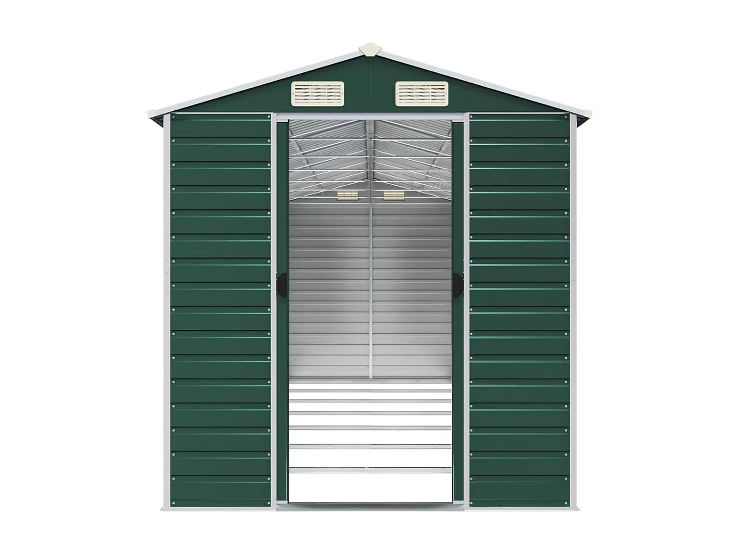 Tampa  Cobertizo de jardín acero galvanizado verde 191x640x198 cm