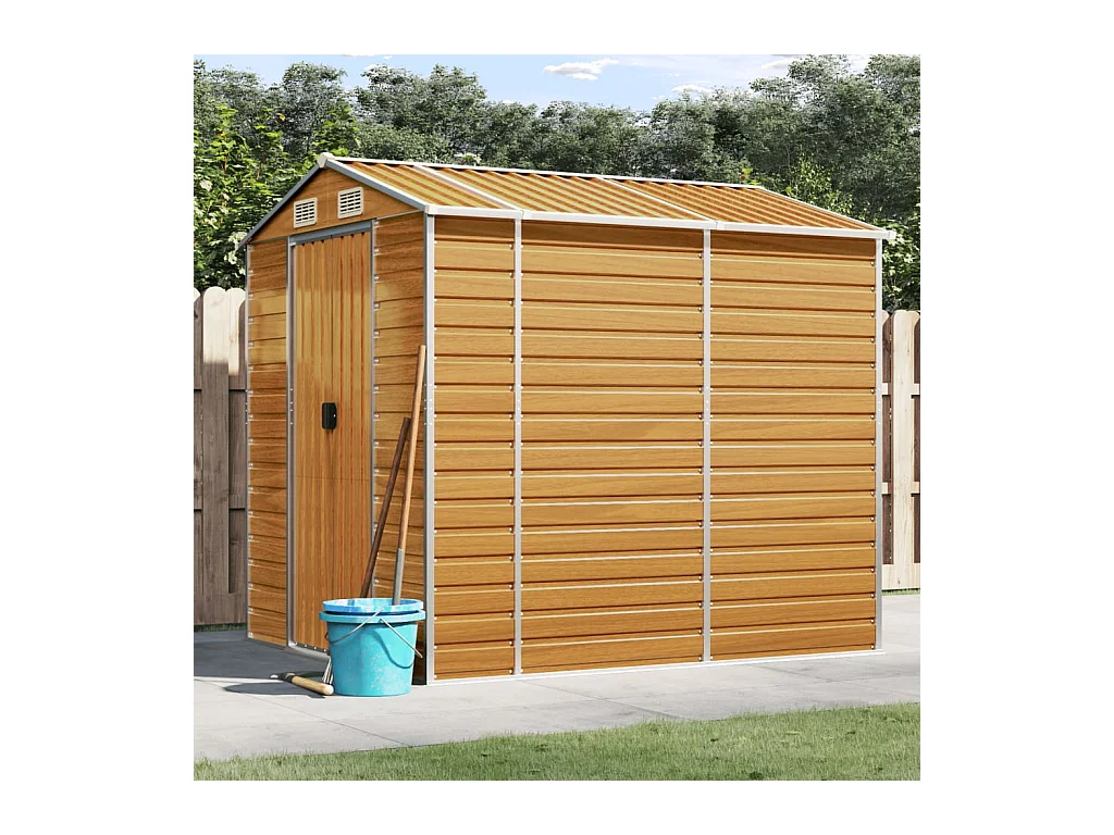 Tampa  Abri de jardin marron clair 191x215x198 cm acier galvanisé