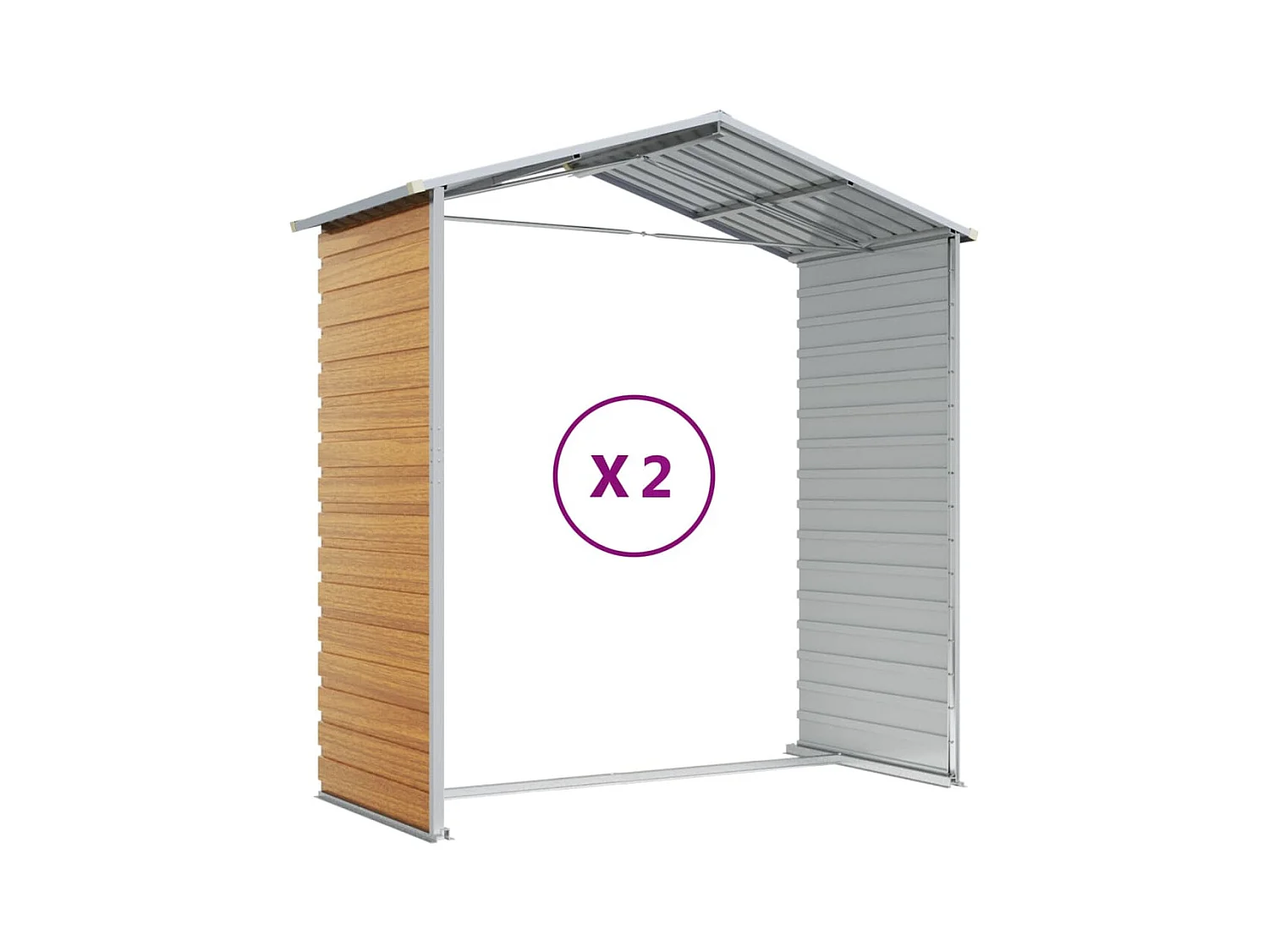Tampa  Abri de jardin marron clair 191x215x198 cm acier galvanisé