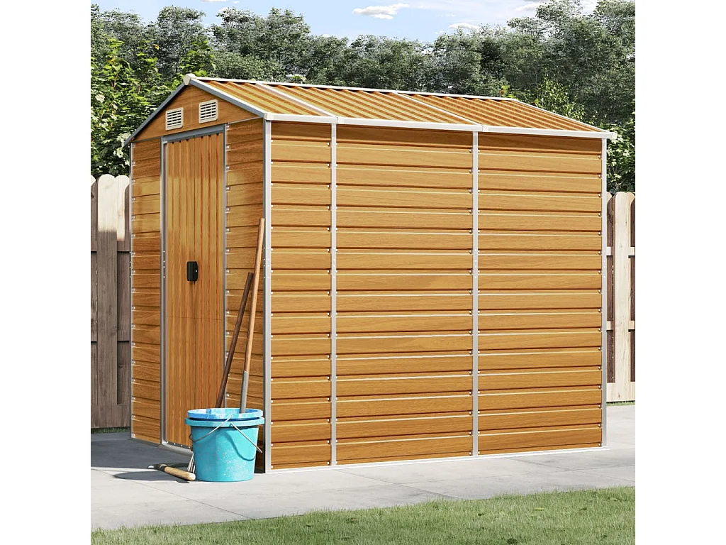 Tampa  Abri de jardin marron clair 191x215x198 cm acier galvanisé