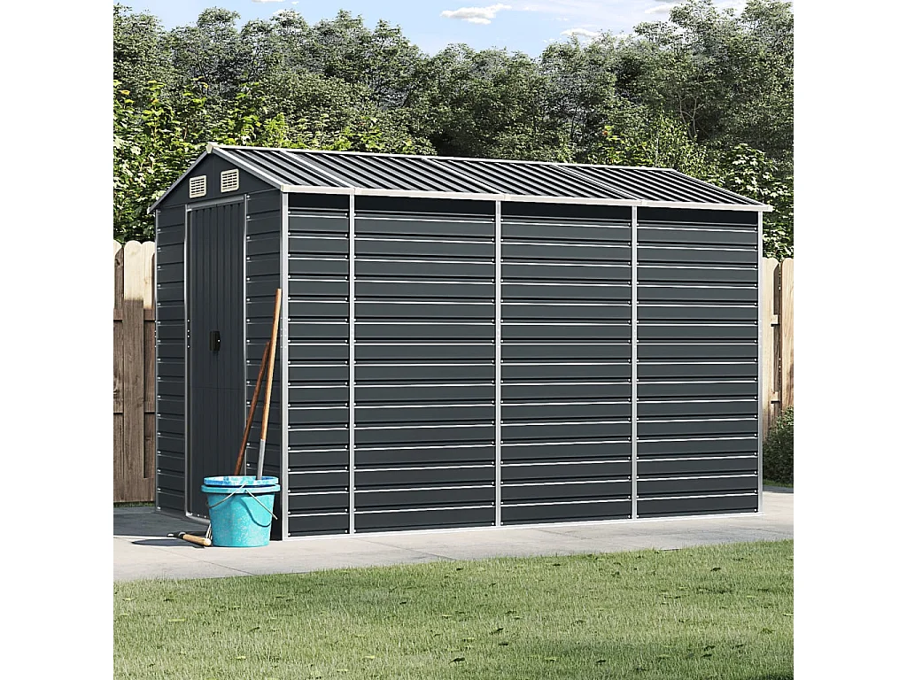 Tampa  Cobertizo de jardín acero galvanizado antracita 191x300x198 cm