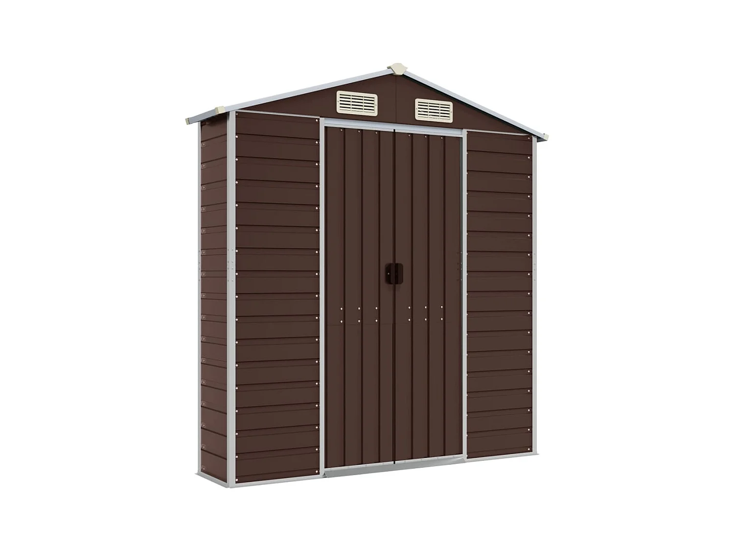 Tampa  Abri de jardin marron 191x385x198 cm acier galvanisé