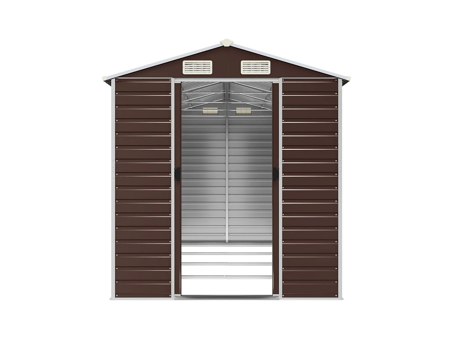 Tampa  Abri de jardin marron 191x385x198 cm acier galvanisé