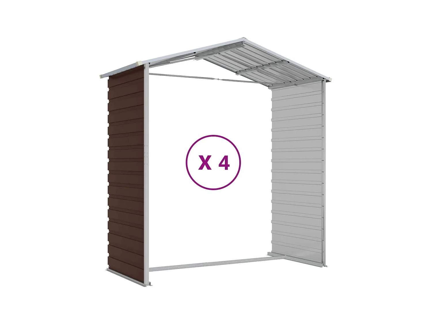 Tampa  Abri de jardin marron 191x385x198 cm acier galvanisé