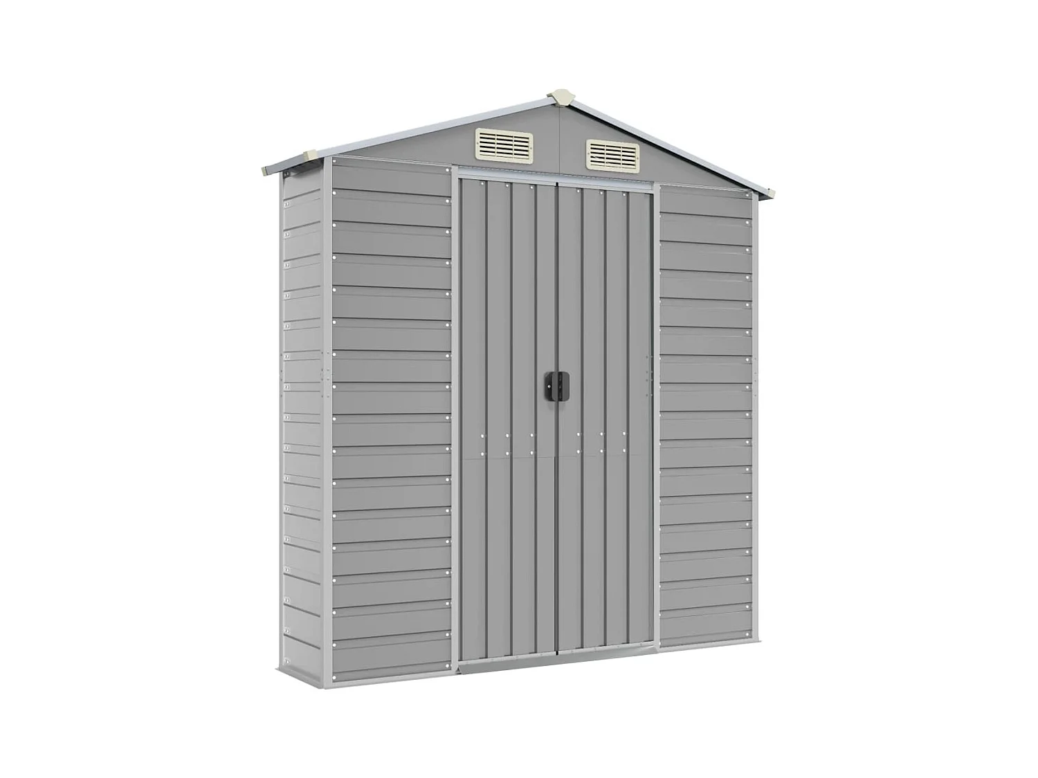 Tampa  Abri de jardin gris clair 191x385x198 cm acier galvanisé