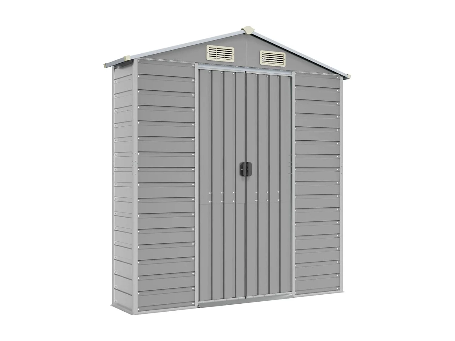 Tampa  Abri de jardin gris clair 191x385x198 cm acier galvanisé