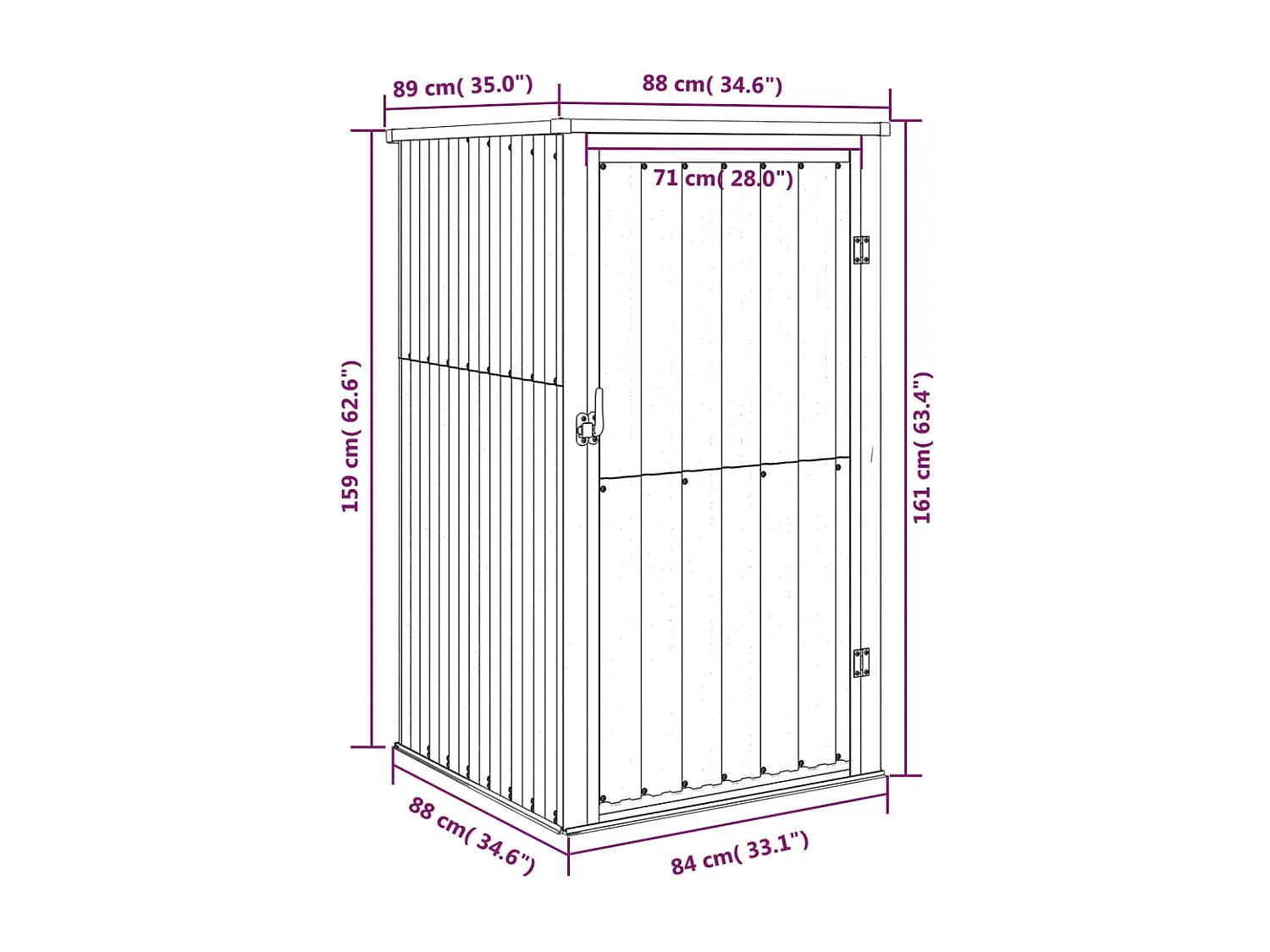 Nicole  Abri à outils de jardin anthracite 88x89x161 cm acier galvanisé