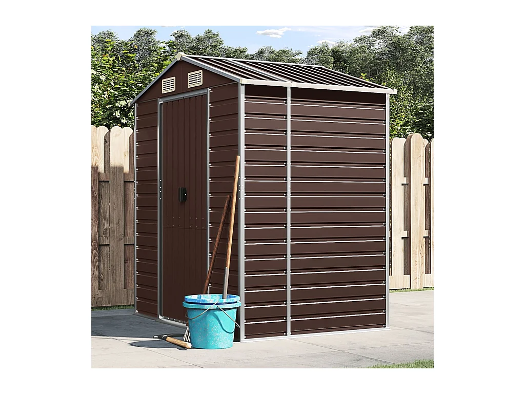 Tampa  Abri de jardin marron 191x130x198 cm acier galvanisé