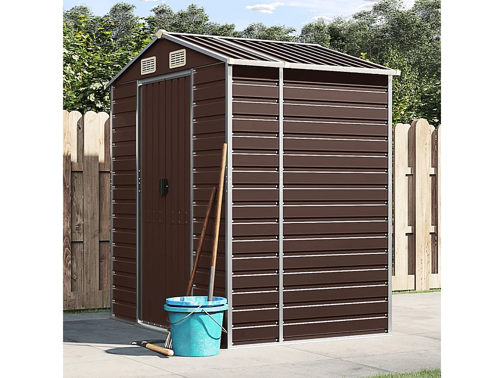 Tampa  Abri de jardin marron 191x130x198 cm acier galvanisé