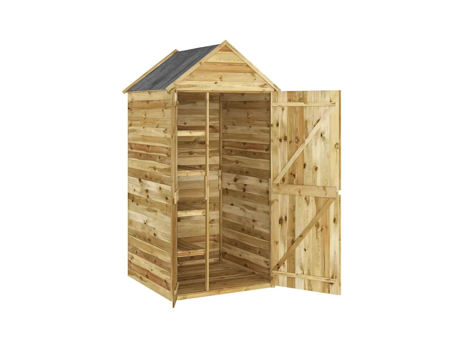 Sophie-Coralie  Abri à outils avec porte 107x107x220 cm Bois de pin imprégné