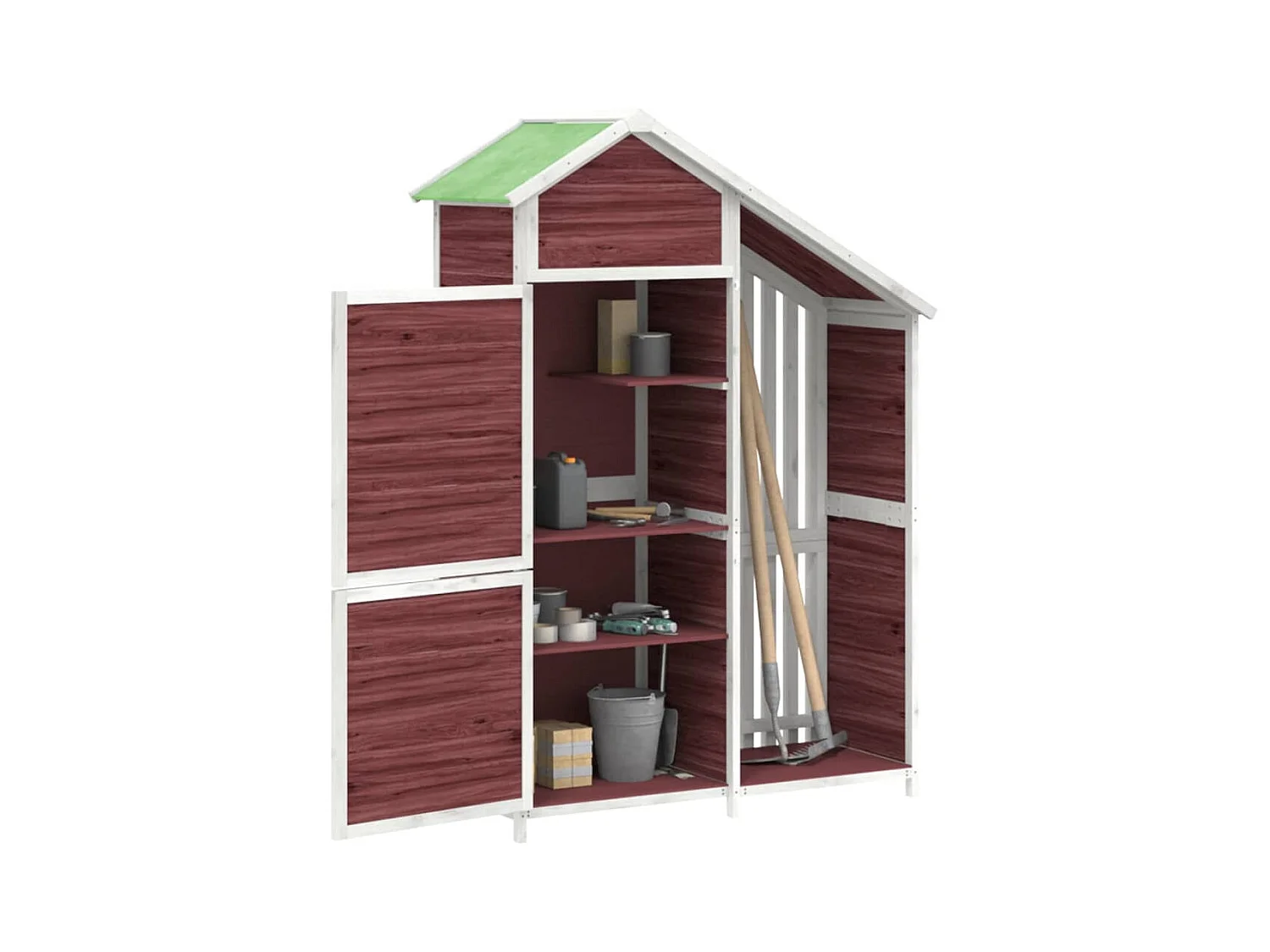 Ilmi  Abri à outils de jardin moka 120x53,5x170 cm bois massif pin