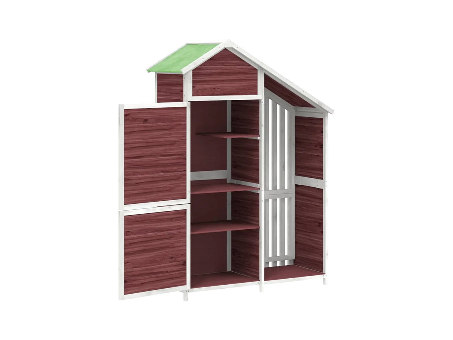 Ilmi  Abri à outils de jardin moka 120x53,5x170 cm bois massif pin