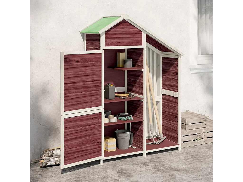 Ilmi  Tuinschuur 120x53,5x170 cm massief grenenhout mokkakleurig