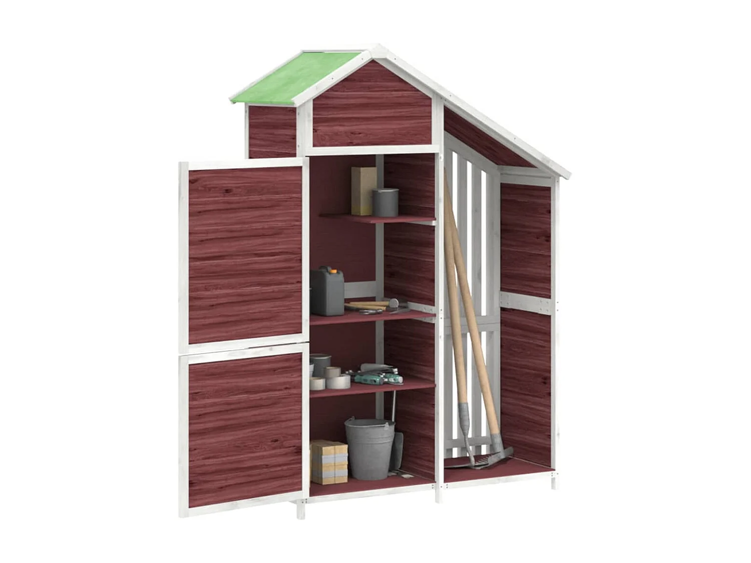 Ilmi  Tuinschuur 120x53,5x170 cm massief grenenhout mokkakleurig