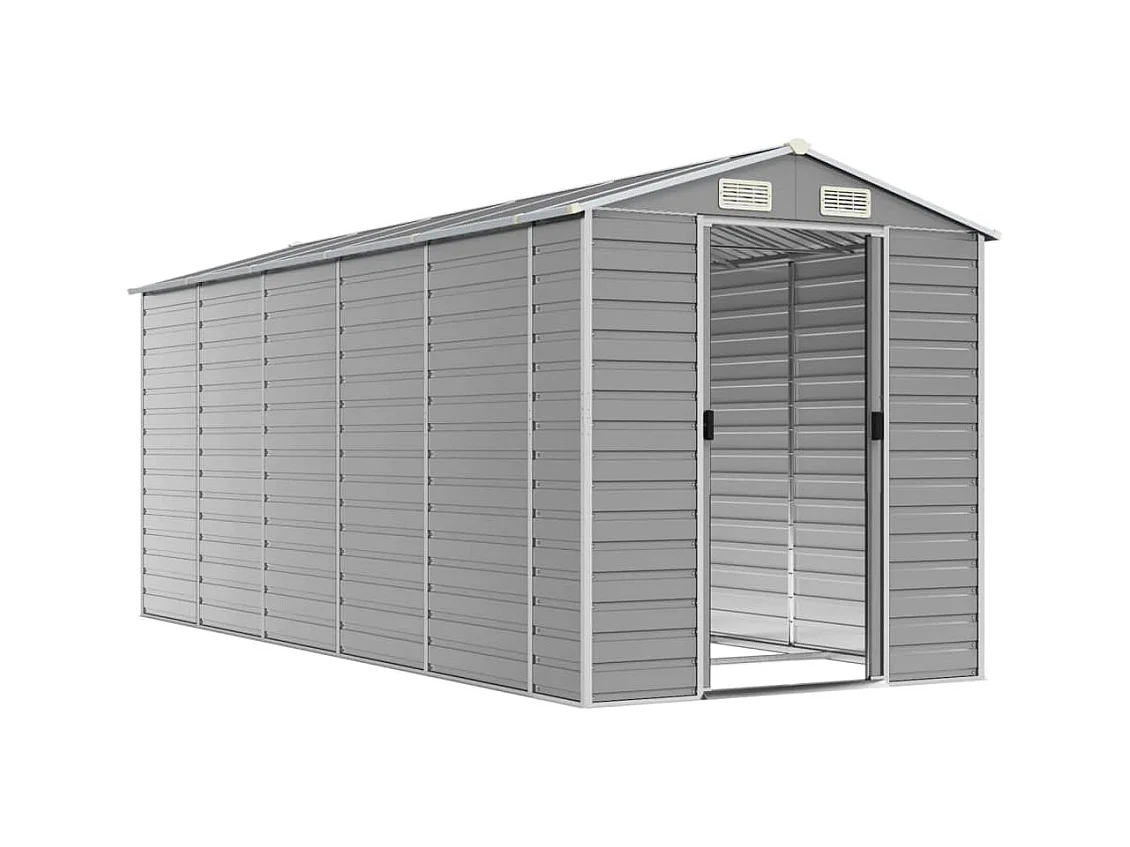 Tampa  Abri de jardin gris clair 191x470x198 cm acier galvanisé