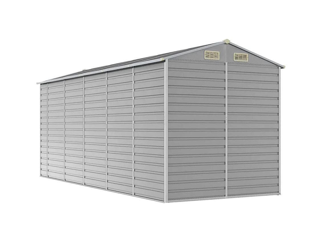 Tampa  Abri de jardin gris clair 191x470x198 cm acier galvanisé