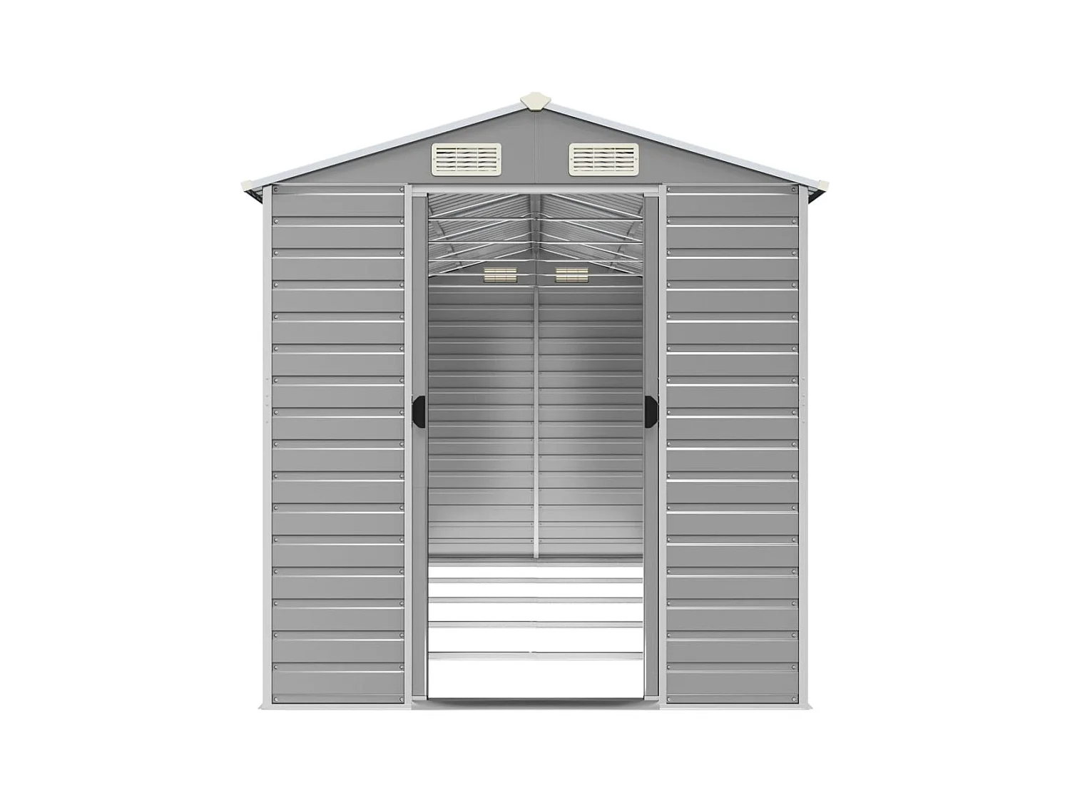 Tampa  Abri de jardin gris clair 191x470x198 cm acier galvanisé