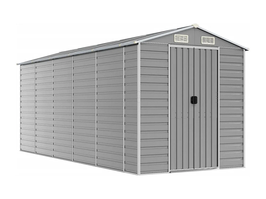 Tampa  Abri de jardin gris clair 191x470x198 cm acier galvanisé