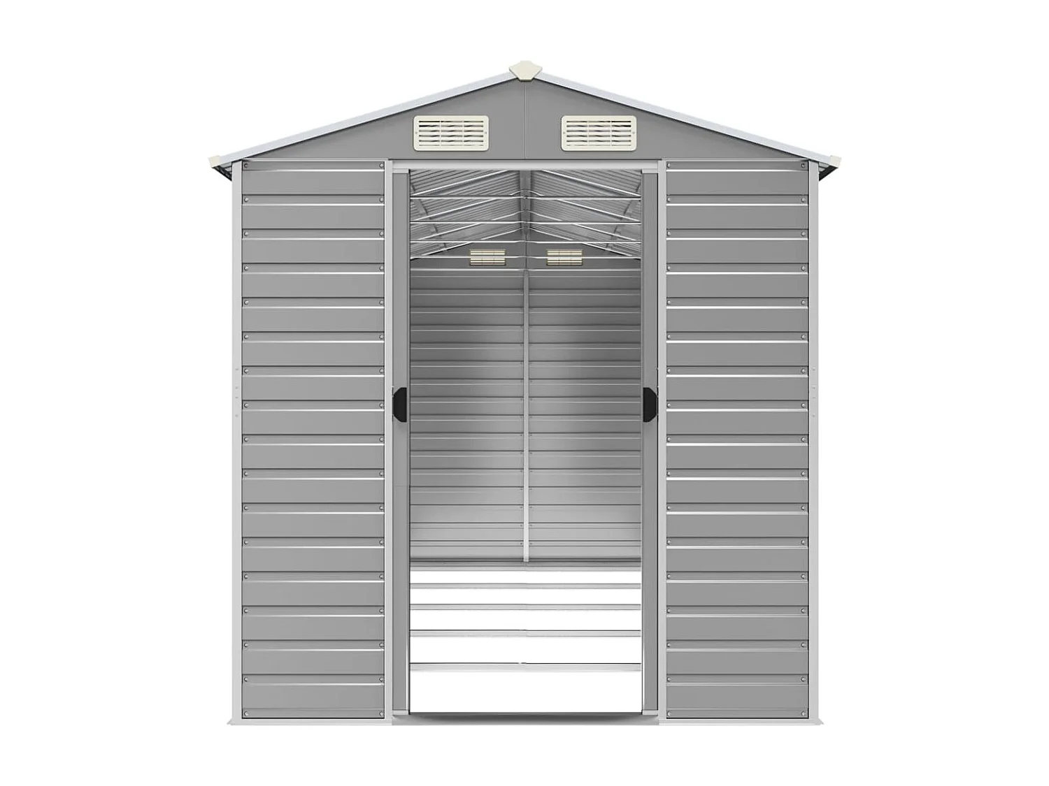 Tampa  Abri de jardin gris clair 191x470x198 cm acier galvanisé