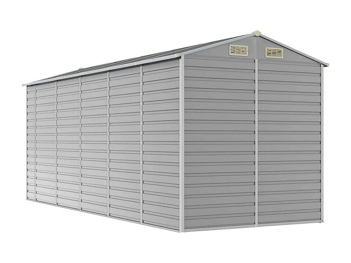 Tampa  Abri de jardin gris clair 191x470x198 cm acier galvanisé