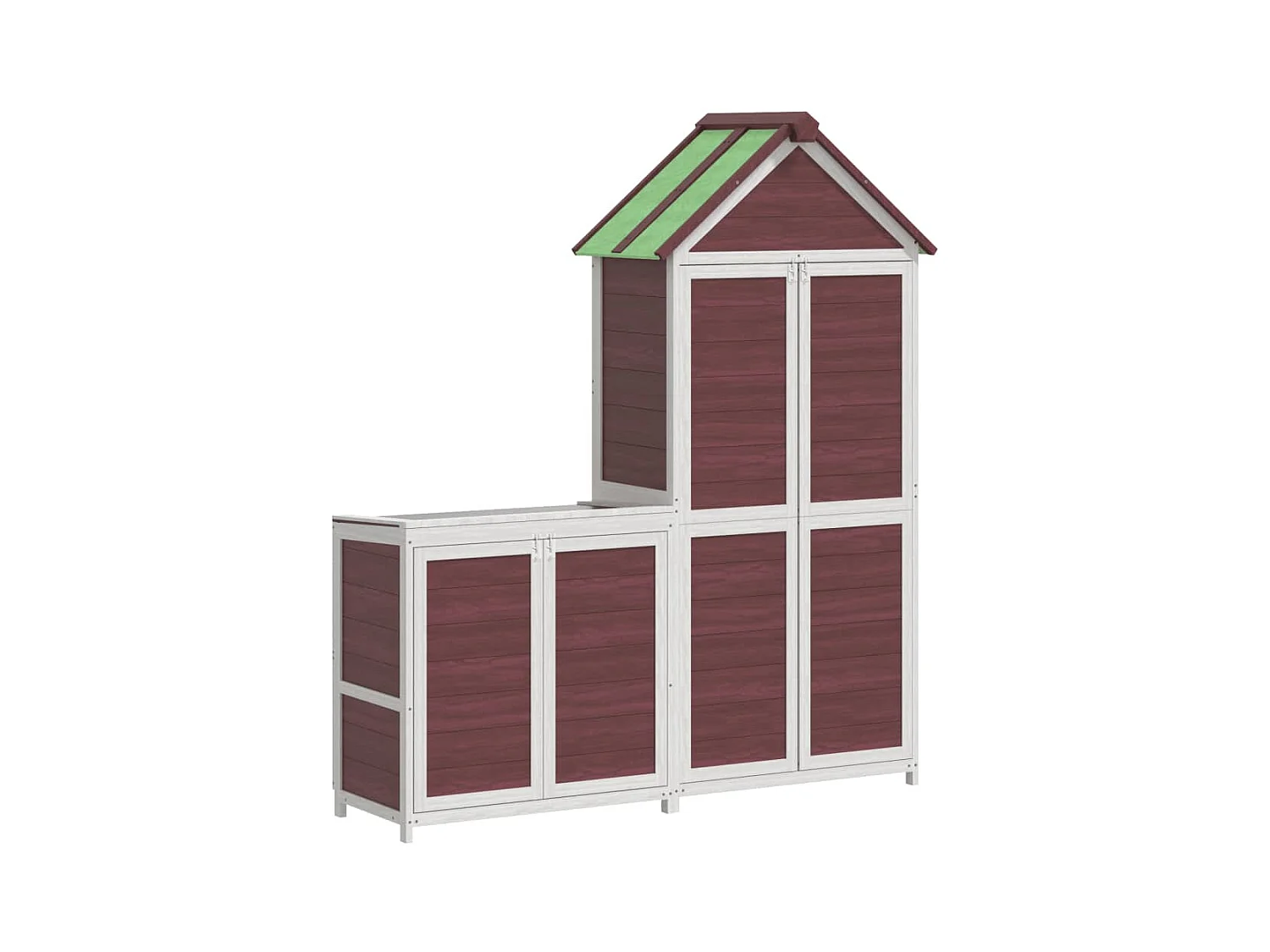 Veronique-Claire  Ensemble de remise à outils de jardin 2 pcs moka pin massif