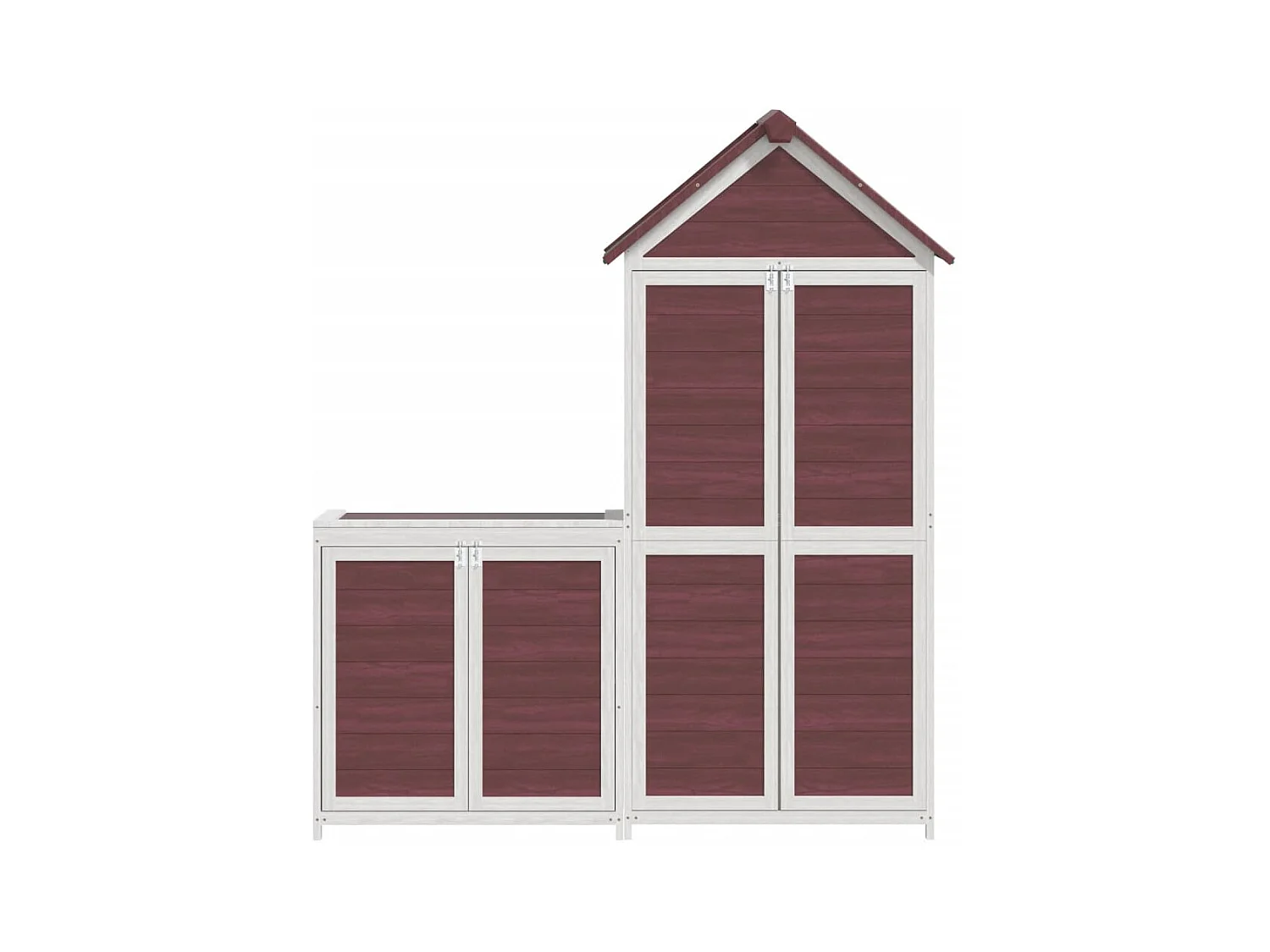 Veronique-Claire  Ensemble de remise à outils de jardin 2 pcs moka pin massif