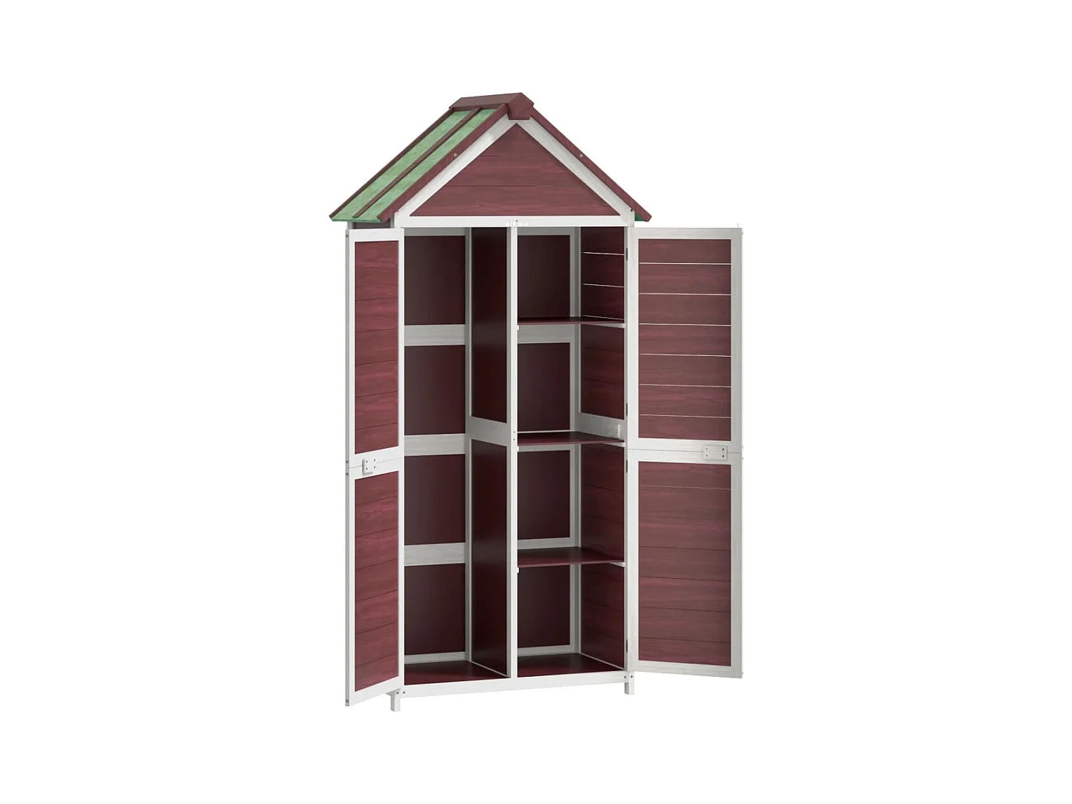 Veronique-Claire  Ensemble de remise à outils de jardin 2 pcs moka pin massif