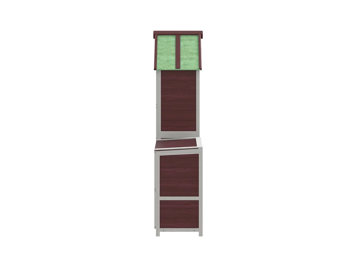 Veronique-Claire  Ensemble de remise à outils de jardin 2 pcs moka pin massif