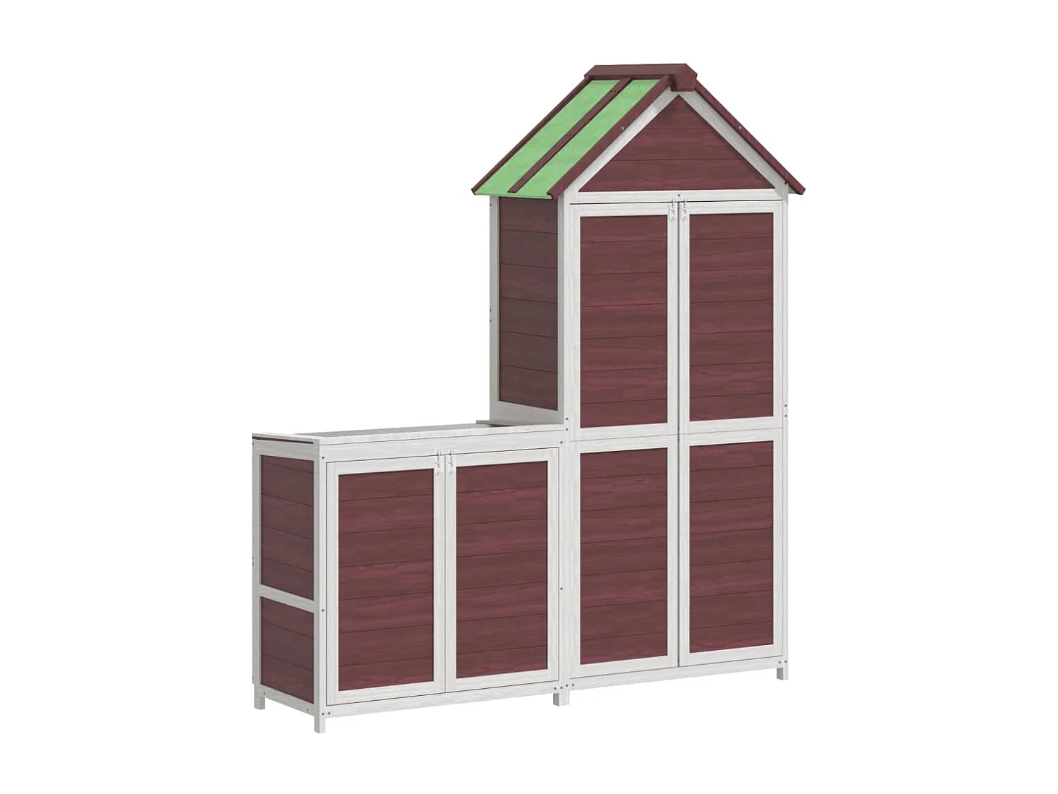 Veronique-Claire  Ensemble de remise à outils de jardin 2 pcs moka pin massif